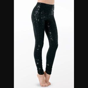 Balera Dance Sequin Leggings Black Size Large